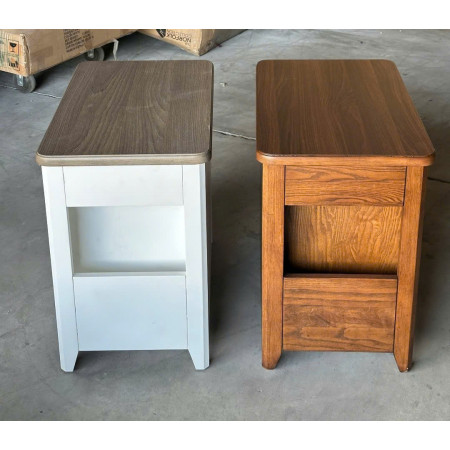 P2728-32 : Tủ Góc , Tủ Trang Trí - Màu Trắng + Nâu